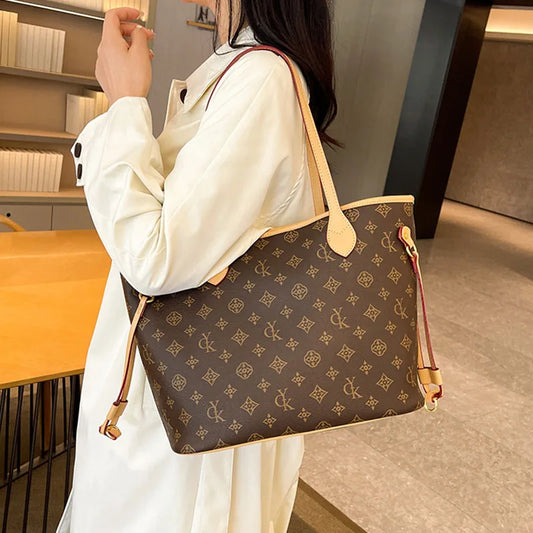 Fashionable Women'S Bags, Printed Tote Bags, High-End Versatile Handbags, Portable Shoulder Bags, Large-Capacity Casual Bags, Commuting and Shopping Bags