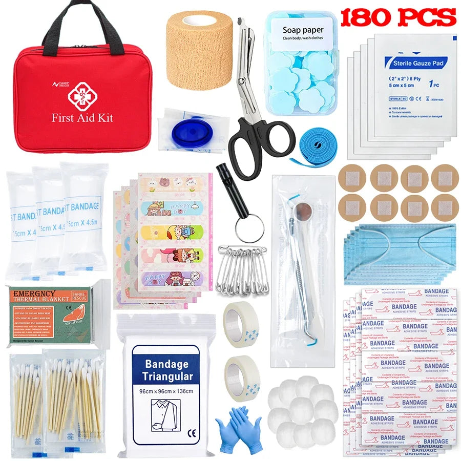 Multi-Purpose Small/Large First Aid Kit: Portable First Aid Kit for Outdoor Hunting, Hiking, Camping, Including Emergency Suppli
