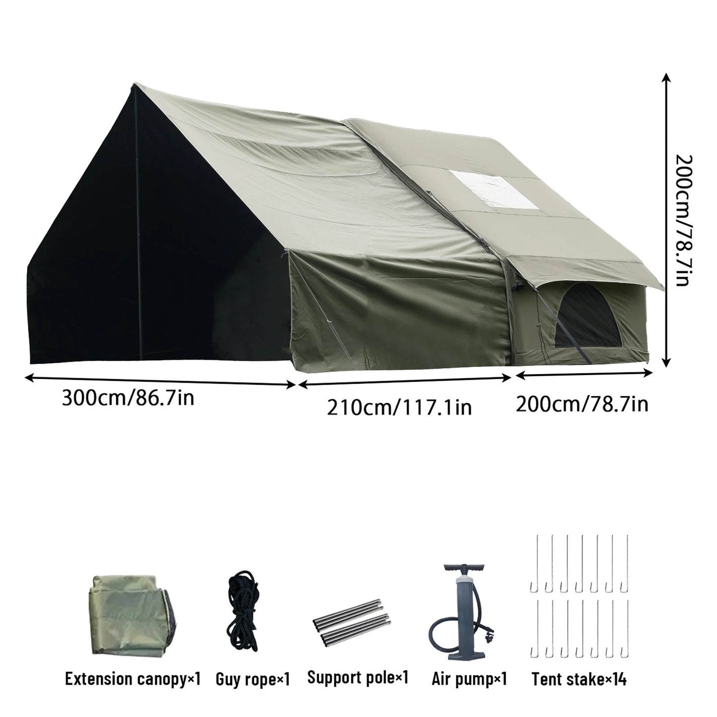 Inflatable Camping Tent 4-8 People with Windows Portable Water-Resistant Camping Tent Four Season Tents