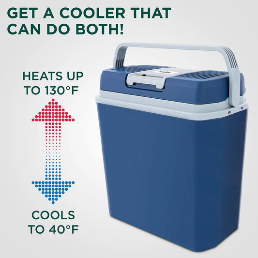 Electric Cooler & Warmer, 24 L Portable Thermoelectric 12 Volt Cooler with Handle