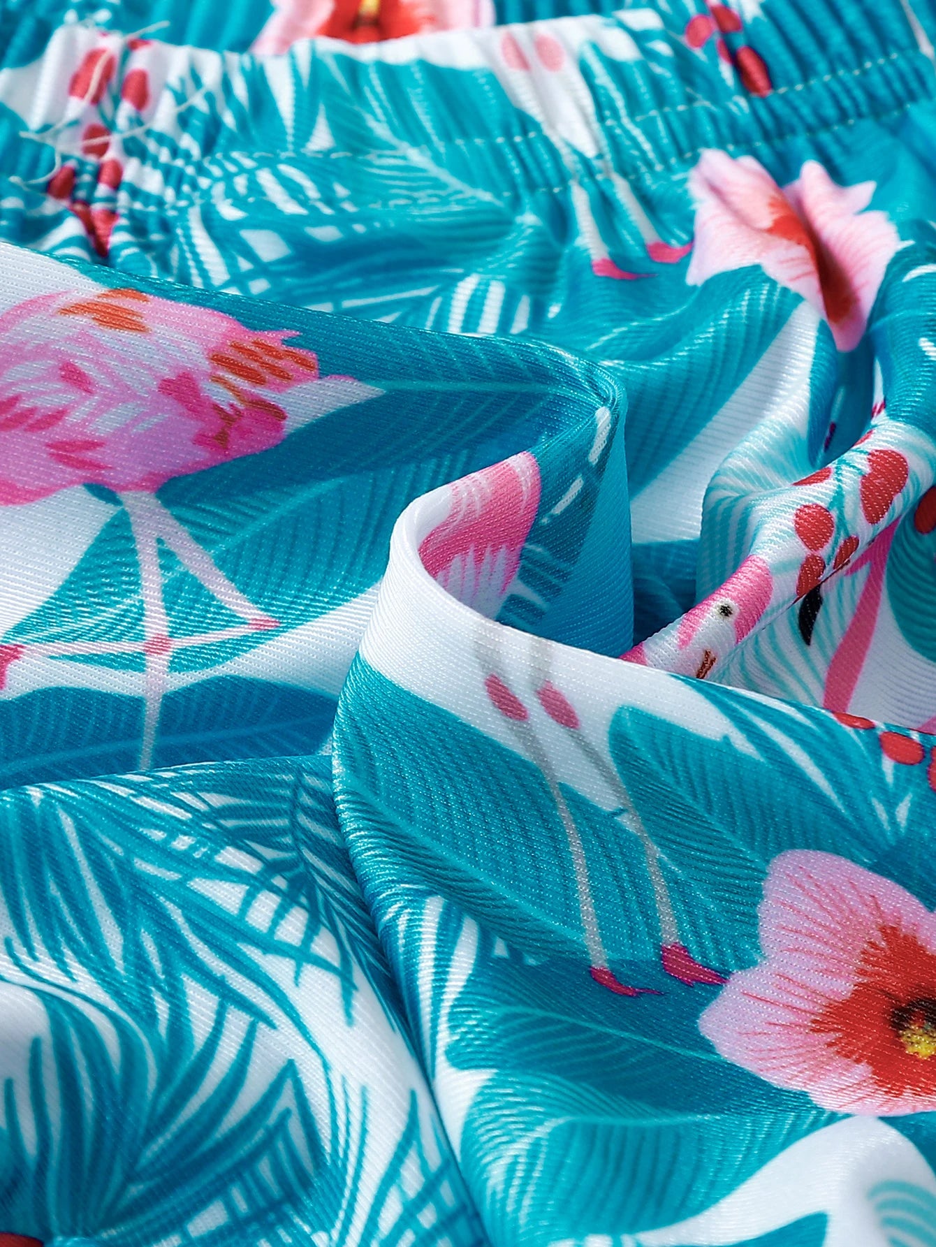 Summer Toddler Girls Swimwear 1-3Y Flamingo Tropical Print 2Pcs Bikini Set with Bow Ruffle Hem Kids Beachwear