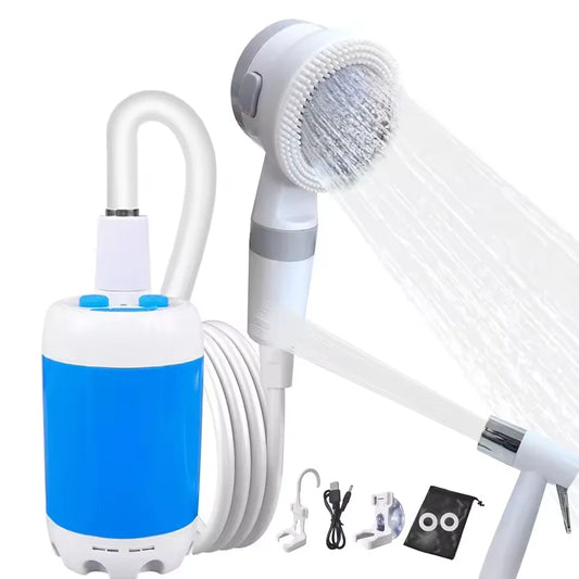 Portable Camping Shower Pump with Digital Display 4000Mah Upgraded Rechargeable Electric Shower Pump for Camping Beach Dormitory