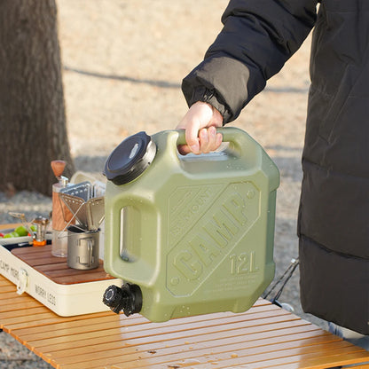 12L Camping Water Jug Leak-Proof Water Storage Container Large Capacity Water Dispenser Carrier for Vehicle Car Camping