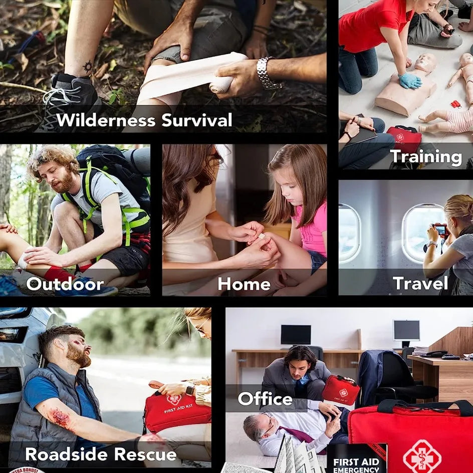 Multi-Purpose Small/Large First Aid Kit: Portable First Aid Kit for Outdoor Hunting, Hiking, Camping, Including Emergency Suppli