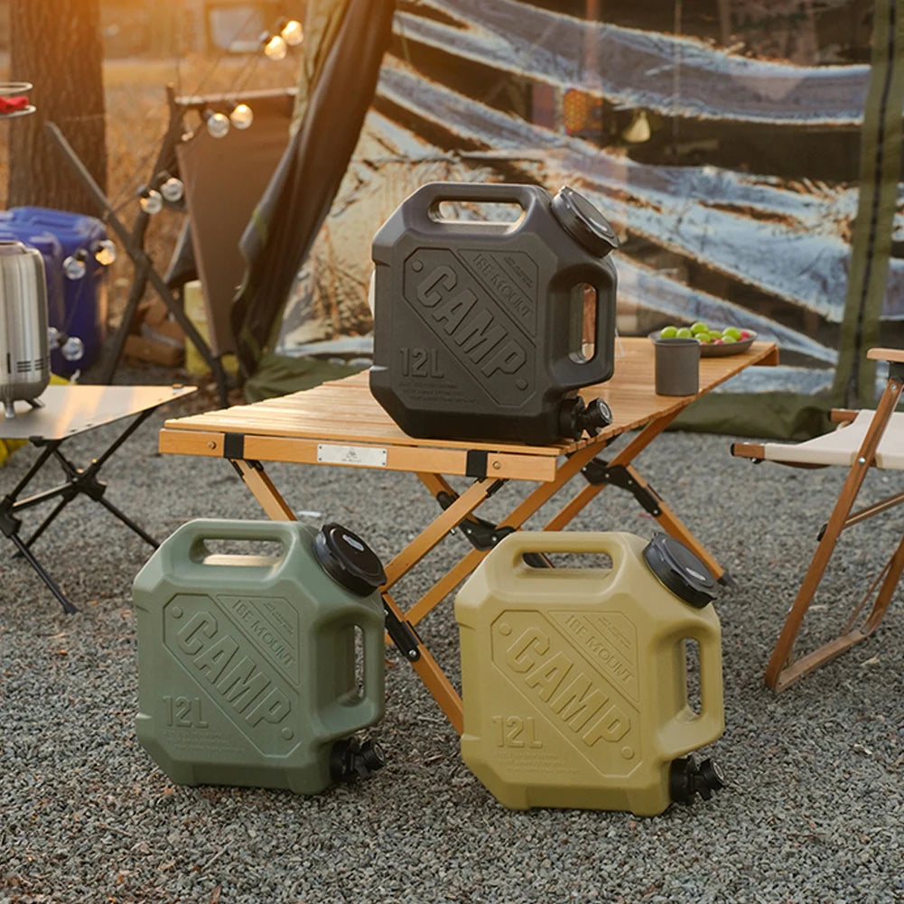 12L Camping Water Jug Leak-Proof Water Storage Container Large Capacity Water Dispenser Carrier for Vehicle Car Camping