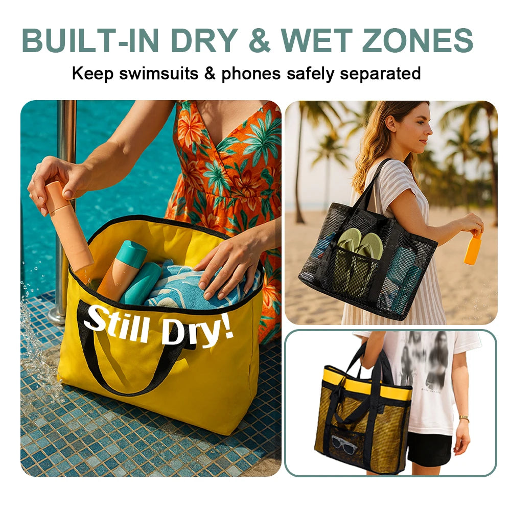 Extra Large Beach Bags 2-In-1 Beach Bag Detachable Beach Tote Pool Bag Lightweight for Beach/Pool Trip