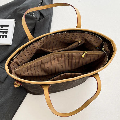 Fashionable Women'S Bags, Printed Tote Bags, High-End Versatile Handbags, Portable Shoulder Bags, Large-Capacity Casual Bags, Commuting and Shopping Bags