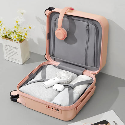 MIXI 14 Inch Underseat Carry on Luggage Lightweight Mini Suitcase PC Small Kids Bag TSA Lock Travel Suit Case Spinner Wheels