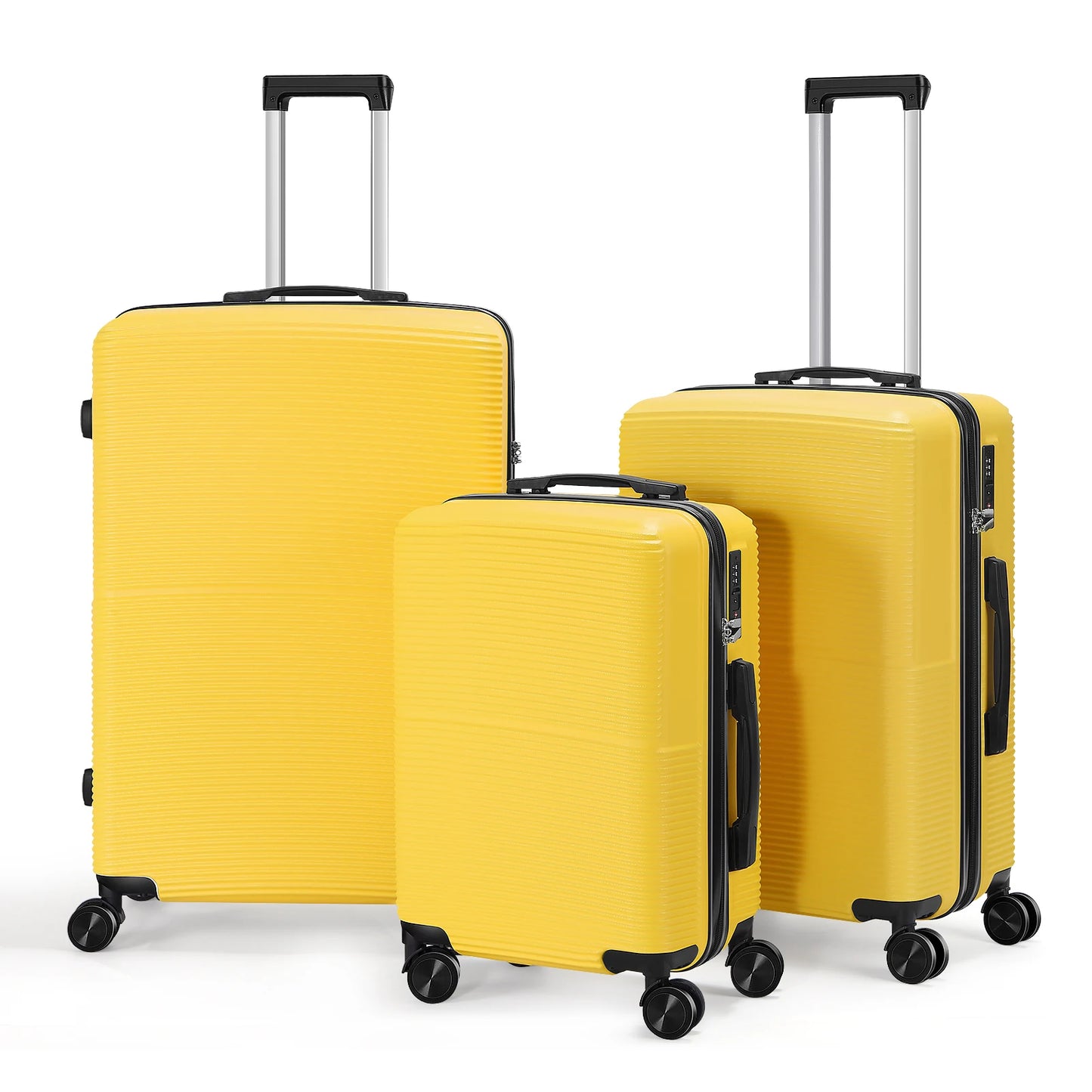 TSA Lock 3Pcs Luggage Set ABS Hardshell Travel Suitcase Luggage Bag with Silent Spinner Wheel 28 Inch Large Suitcase