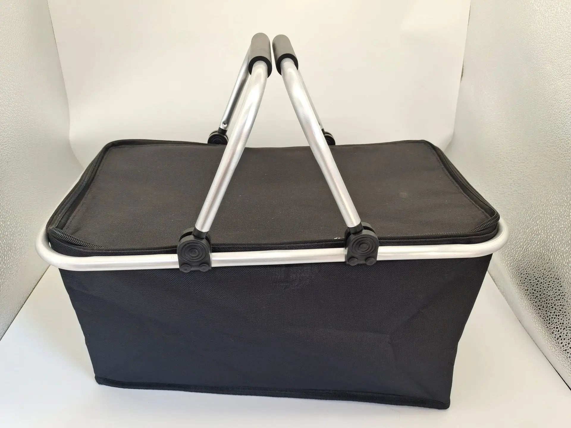 Portable Picnic Basket Oxford Cloth Camping Insulated Basket Thickened Aluminum Film Folding Take-Out Picnic Basket