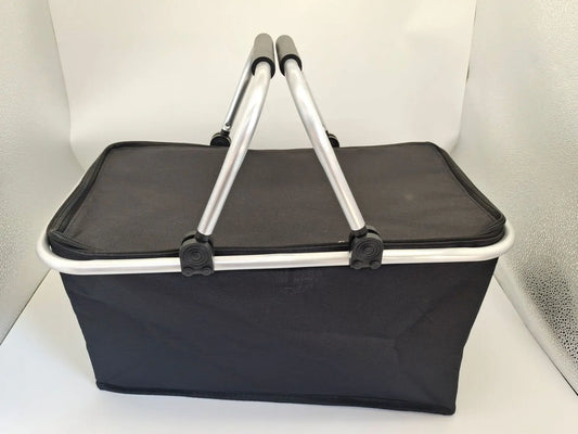Portable Picnic Basket Oxford Cloth Camping Insulated Basket Thickened Aluminum Film Folding Take-Out Picnic Basket