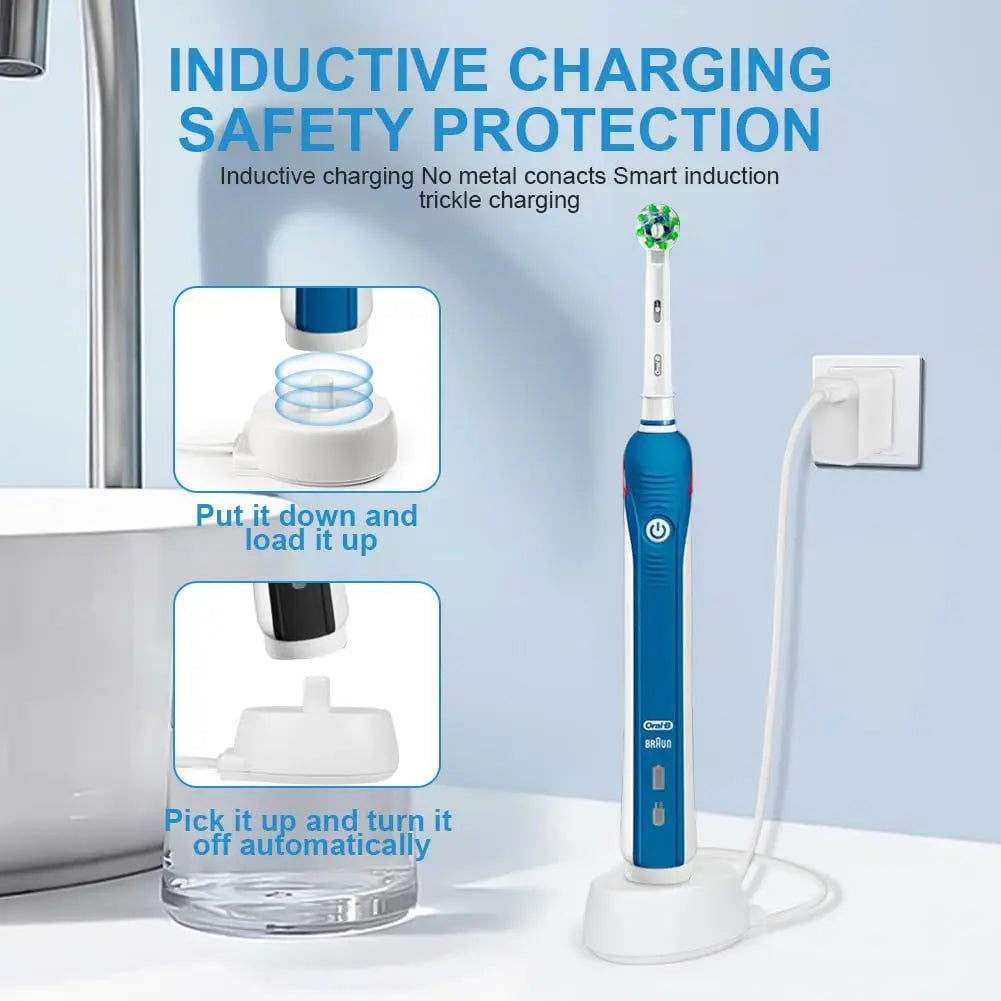 USB Charger Base Fit for Oral B Electric Toothbrush Safe Reliable Portable Waterproof Inductive Charging Base for Travel