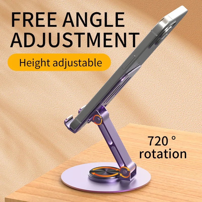 Metal Phone Holder Metal Phone Holder; Rotating and Folding Desktop Phone Holder