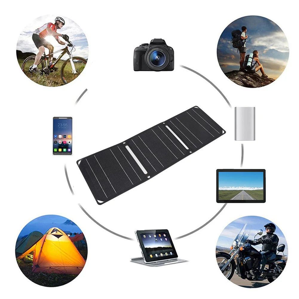 Outdoor Powerful Portable Solar Panel 5V 30W 40W Battery Phone Charger PD 20W QC 3.0 5V 9V 12V for USB a C Power Bank