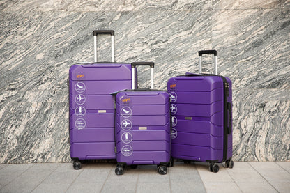 Hardshell Suitcase Spinner Wheels PP Luggage Sets Lightweight Suitcase with TSA Lock, 3-Piece Set (20/24/28)