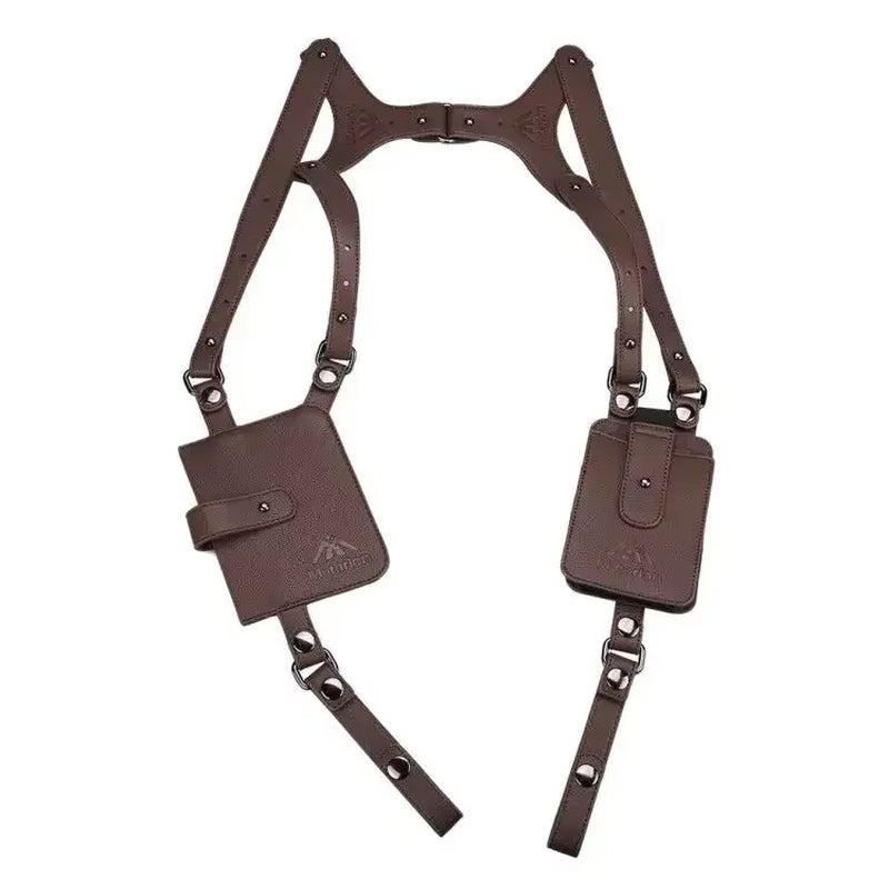 Man Leather Anti-Theft Safety Wallet Bag Travel Outdoor Hidden Underarm Holster Shoulder Phone Case Wallets Bags Black