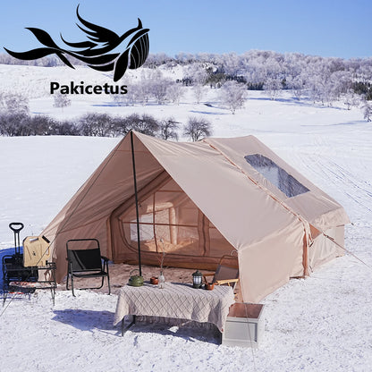 Inflatable Camping Tent 4-8 People with Windows Portable Water-Resistant Camping Tent Four Season Tents