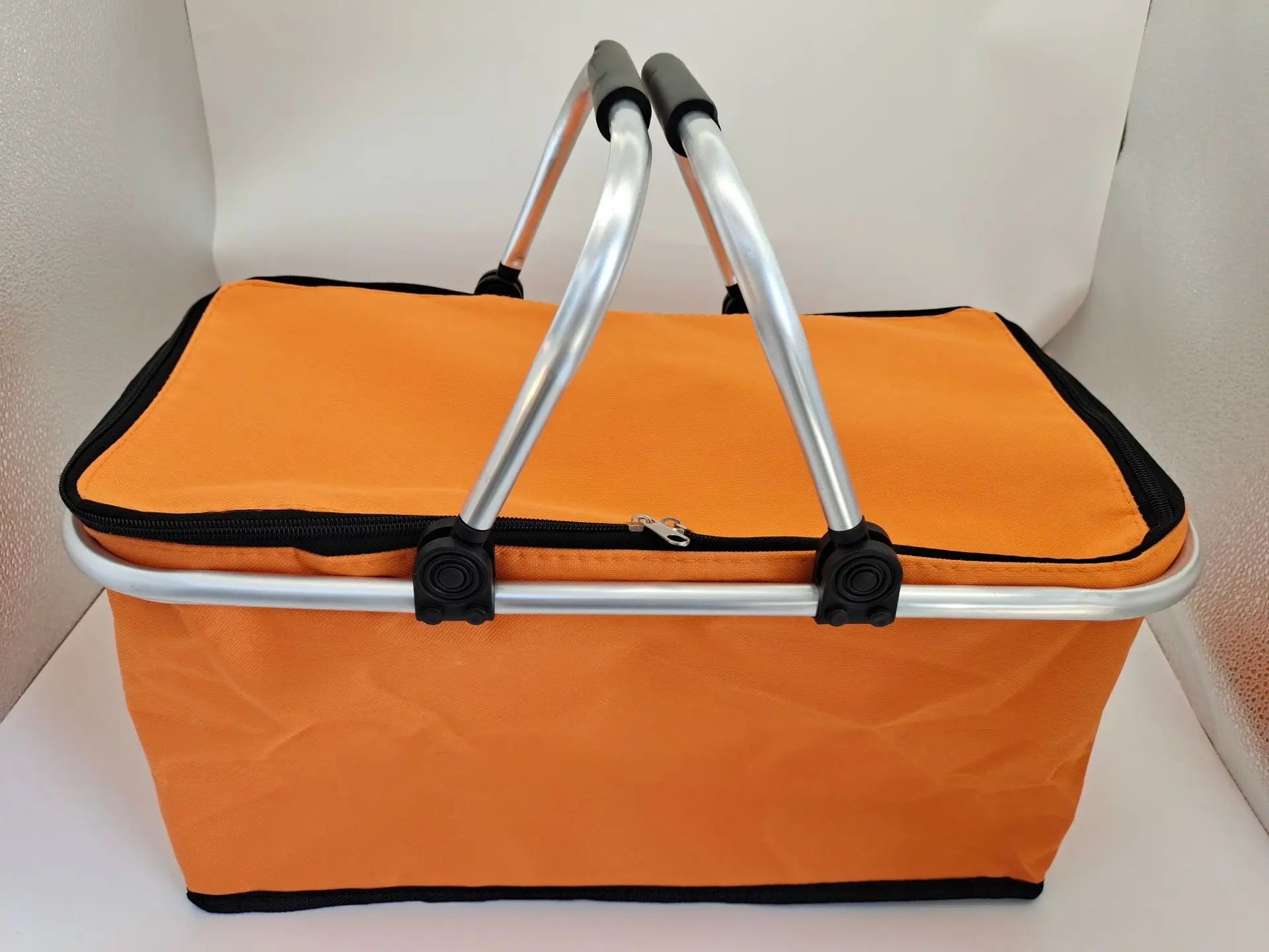 Portable Picnic Basket Oxford Cloth Camping Insulated Basket Thickened Aluminum Film Folding Take-Out Picnic Basket