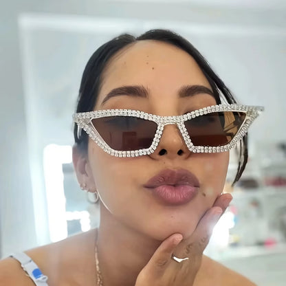 1PC Rhinestone Sunglasses Party Glasses Cat Eye Sunglasses Cat Eye Glasses Eyewear for Women Men Bar Sunglasses