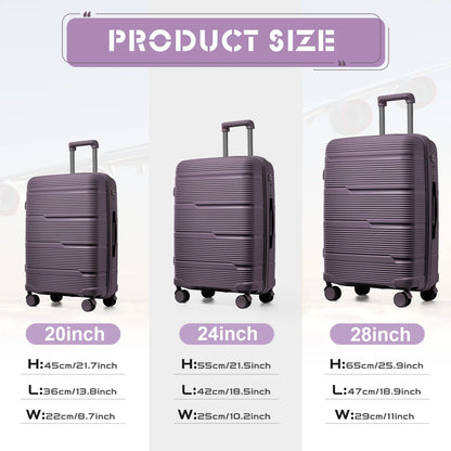 3Pcs Large Travel Suitcase Sets with Travel Bag, Checked Suitcases with Wheels, Carry on Luggage Sets, Travel Box Cabin 55X42X25