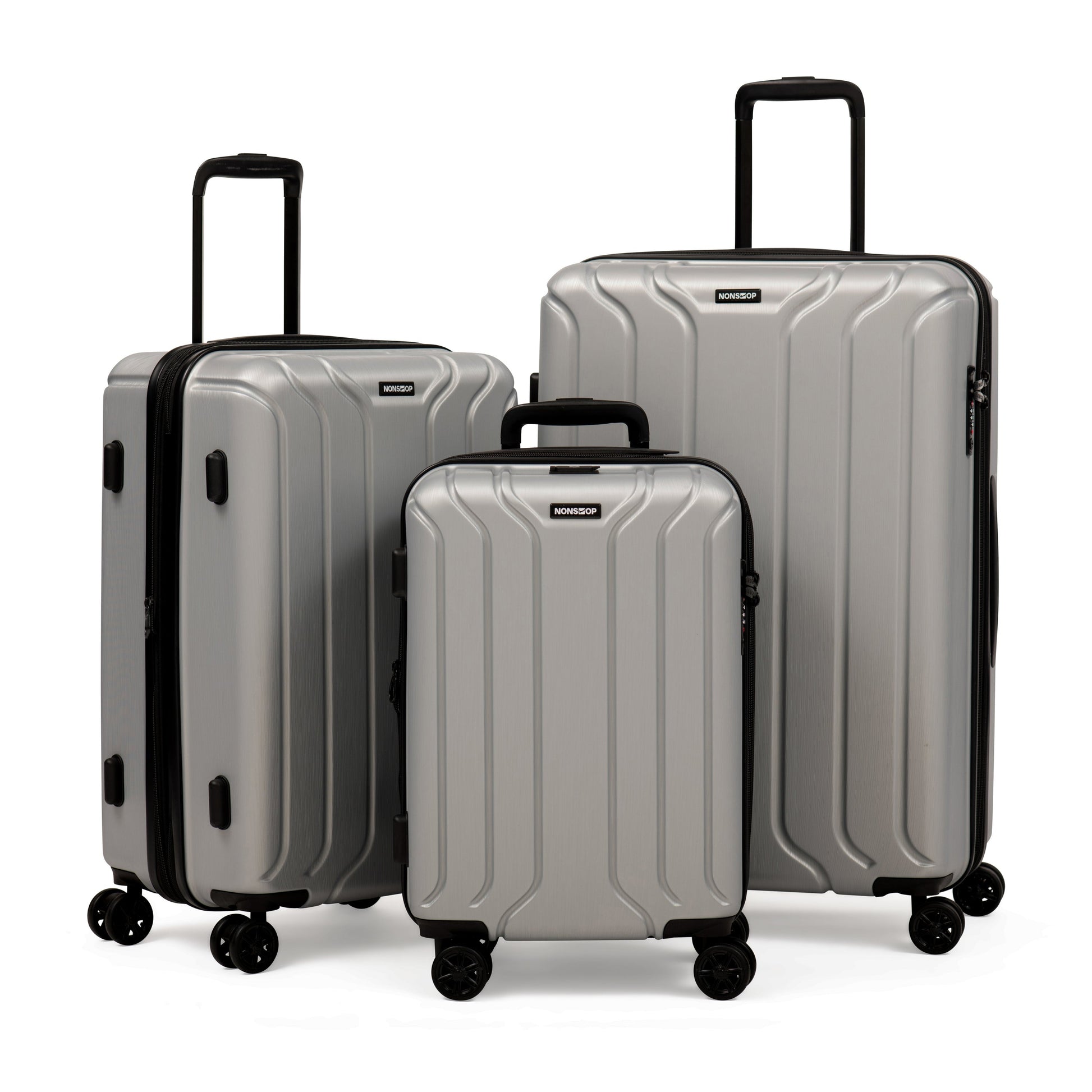 New York 3-Piece Expandable Spinner Luggage Set and 3-Piece Packing Cube Set