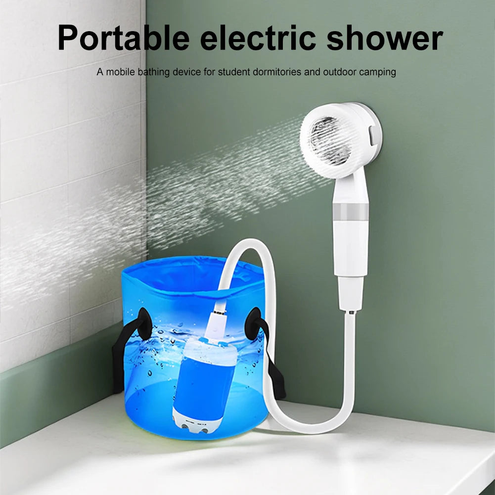 Portable Camping Shower Pump with Digital Display 4000Mah Upgraded Rechargeable Electric Shower Pump for Camping Beach Dormitory