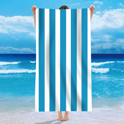 Yellow Stripe Microfiber Beach Towel Quick Fast Dry Trend Pattern Beach Towel Oversized Blanket Lightweight Towel Bathtowel