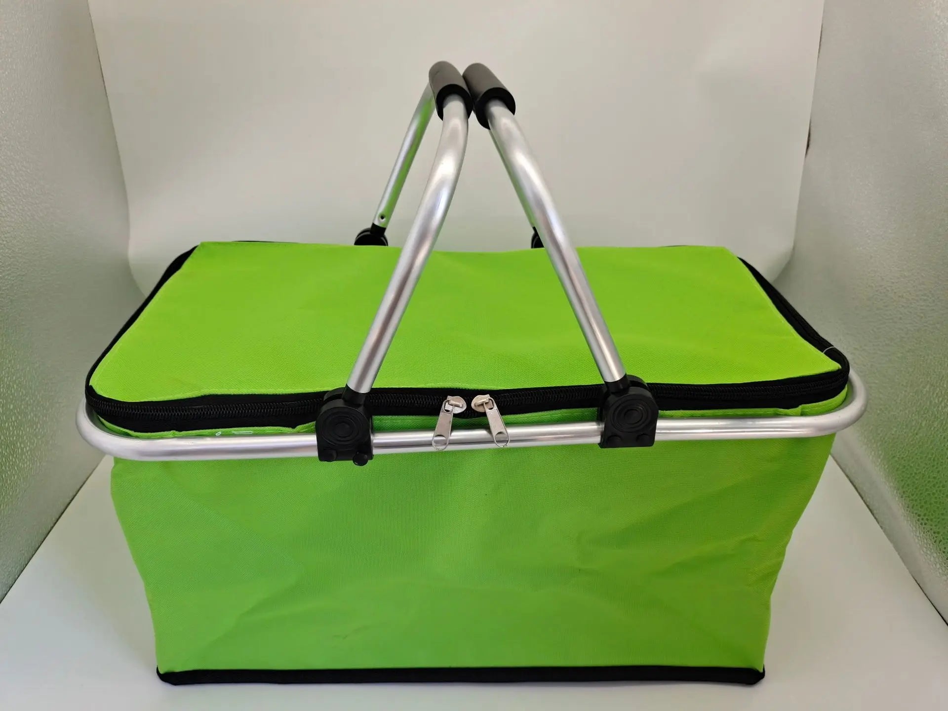 Portable Picnic Basket Oxford Cloth Camping Insulated Basket Thickened Aluminum Film Folding Take-Out Picnic Basket