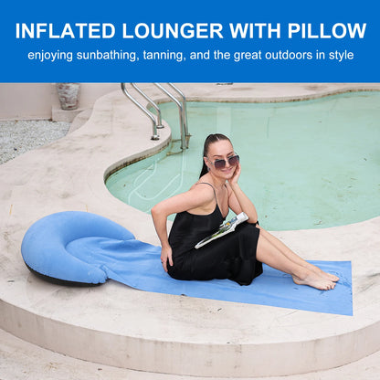 1Pcoutdoor Camping Foldable Inflatable Beach Mat, Compact, Convenient and Simple Camping Outdoor Mat, Suitable for Beach Parties