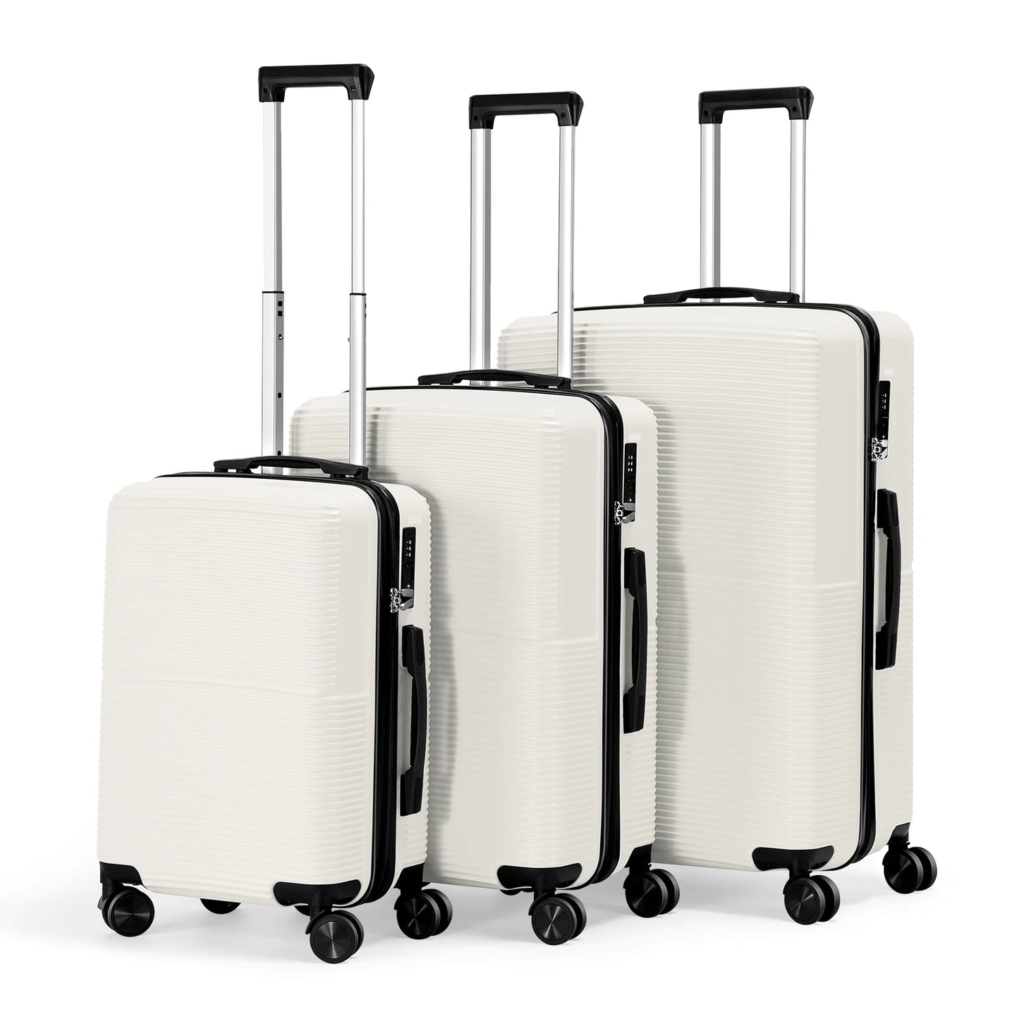 TSA Lock 3Pcs Luggage Set ABS Hardshell Travel Suitcase Luggage Bag with Silent Spinner Wheel 28 Inch Large Suitcase