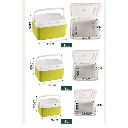 Outdoor Camping Cooler Box Portable Mini Fridge Bucket with Ice Pack Car Mobile Stall Fresh Keeping Container Ice Crystal Block