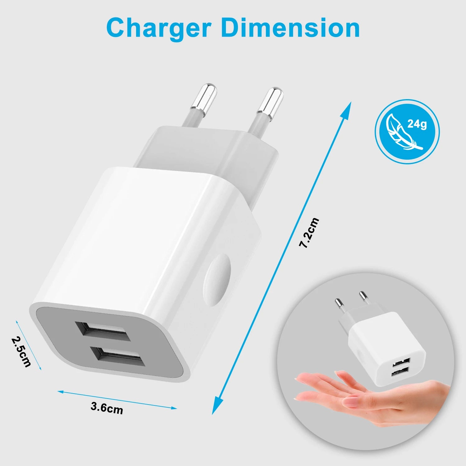 5V 2A EU Plug USB Chargers Universal Travel AC Power Wall Adapters 5V 2A USB Phone Chargers for Iphone Ipad Samsung Xiaomi