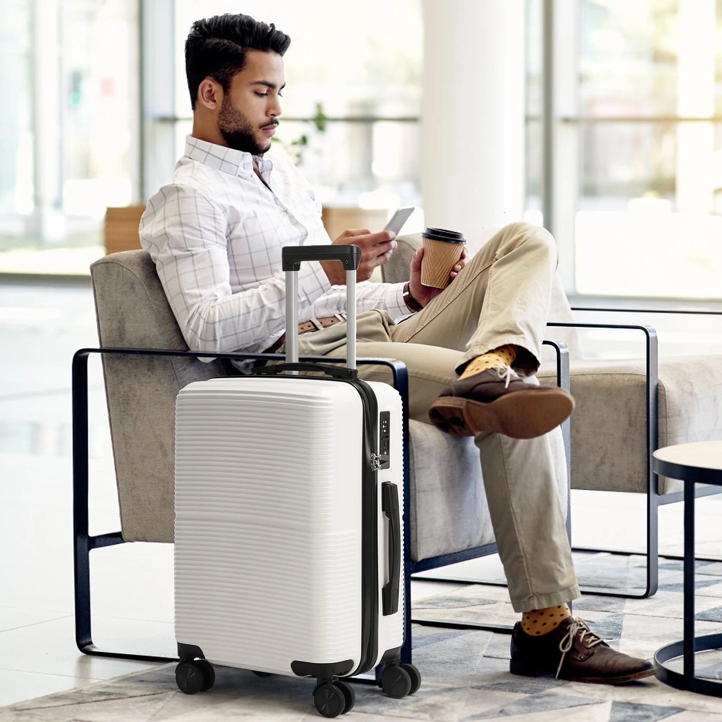 TSA Lock 3Pcs Luggage Set ABS Hardshell Travel Suitcase Luggage Bag with Silent Spinner Wheel 28 Inch Large Suitcase