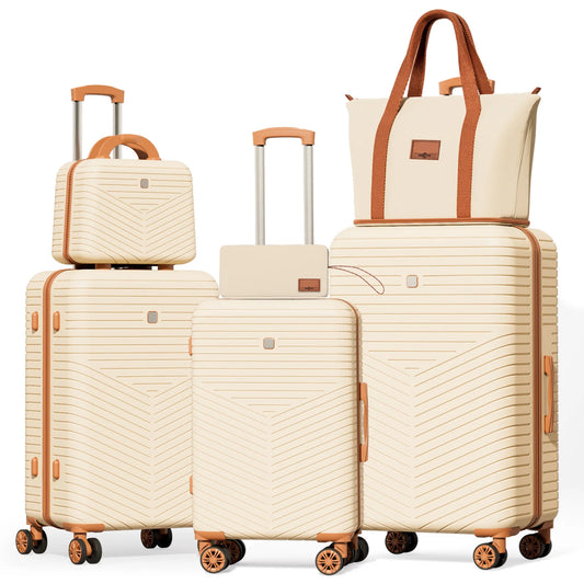4/6 Piece Luggage Set with Spinner Wheels & TSA Lock, Carry on Luggage Hardshell ABS+PC, Travel Collection Suitcases Sets
