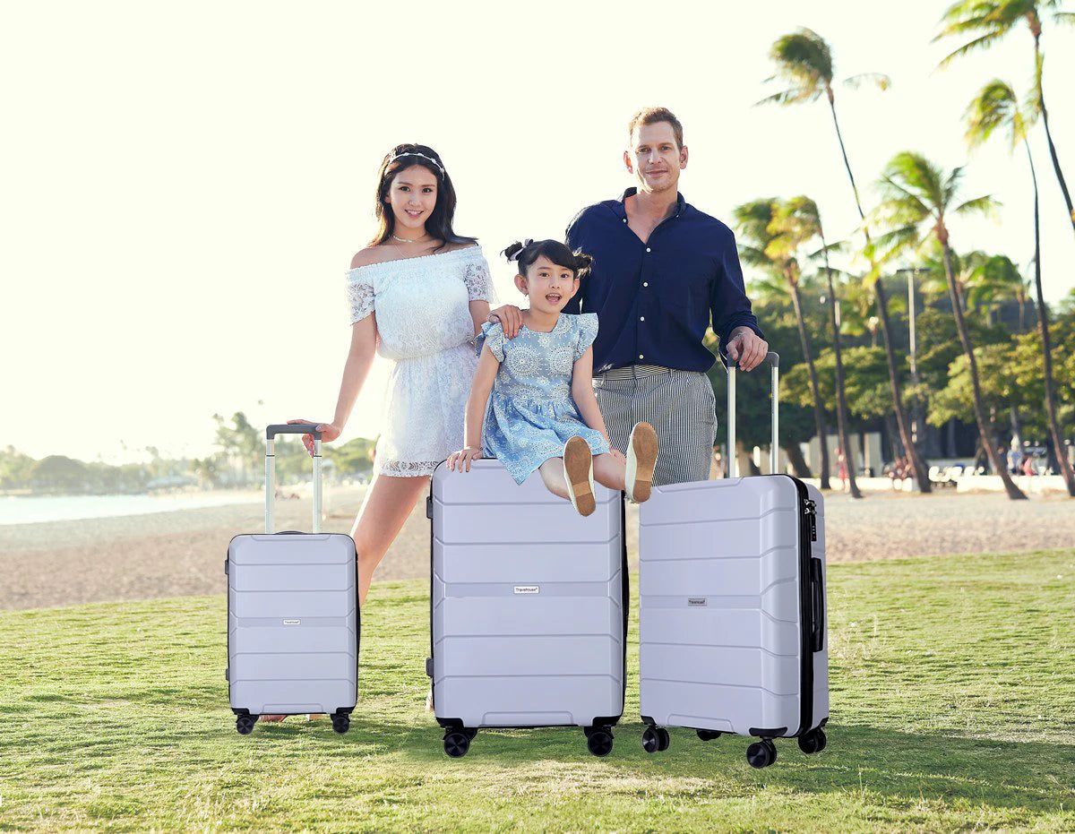 Hardshell Suitcase Spinner Wheels PP Luggage Sets Lightweight Suitcase with TSA Lock, 3-Piece Set (20/24/28)