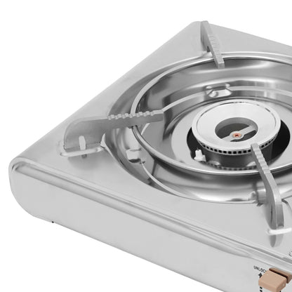 Portable Camping Grill Gas Stove with Windproof Ring Adjustable Firepower Lightweight for Outdoor Camping Picnic Barbecue