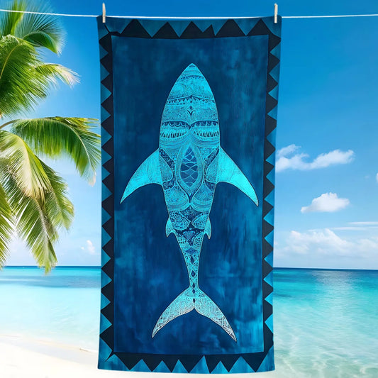 Exquisite Shark-Patterned Beach Towel for Summer Fun! Suitable for Towels, Bath Towels, Beach Towels