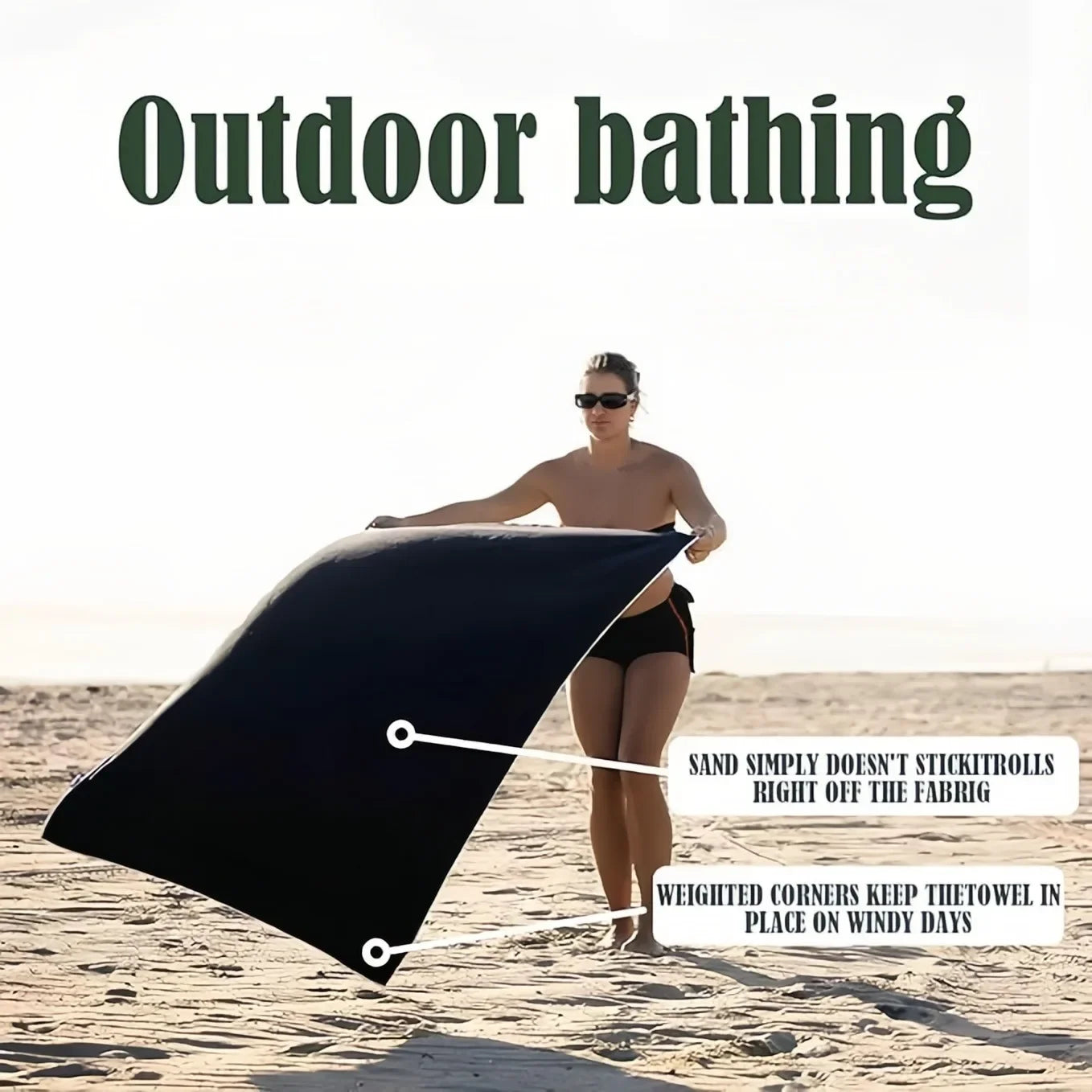 Outdoor Bath Towel Magnetic Bath Towel Outdoor Bath Beach Magnet Towel Quick-Drying Microfiber Beach Towels Changing Clothes