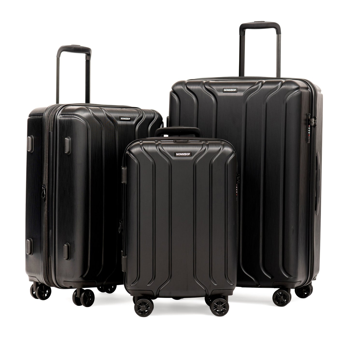 New York 3-Piece Expandable Spinner Luggage Set and 3-Piece Packing Cube Set
