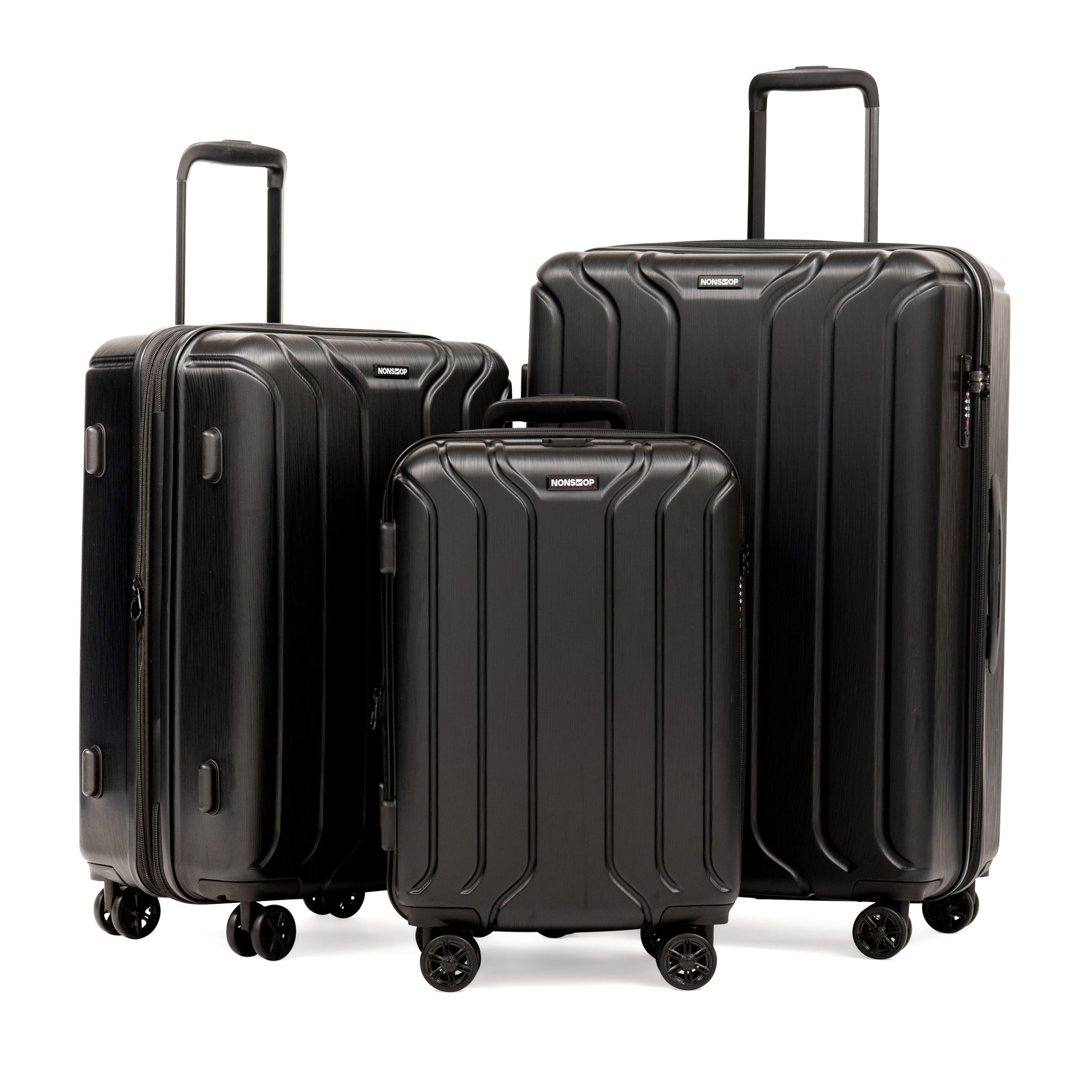 New York 3-Piece Expandable Spinner Luggage Set and 3-Piece Packing Cube Set