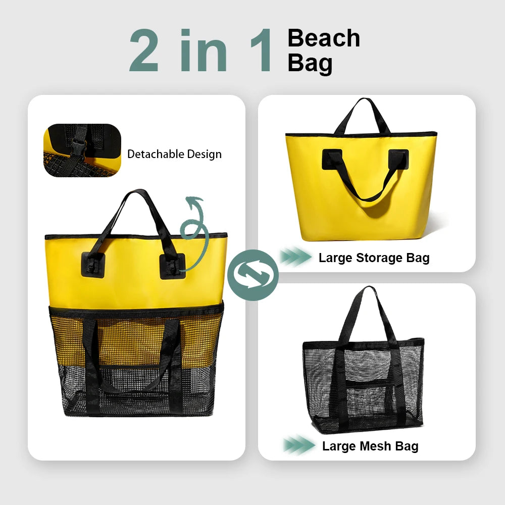Extra Large Beach Bags 2-In-1 Beach Bag Detachable Beach Tote Pool Bag Lightweight for Beach/Pool Trip