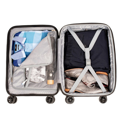 New York 3-Piece Expandable Spinner Luggage Set and 3-Piece Packing Cube Set