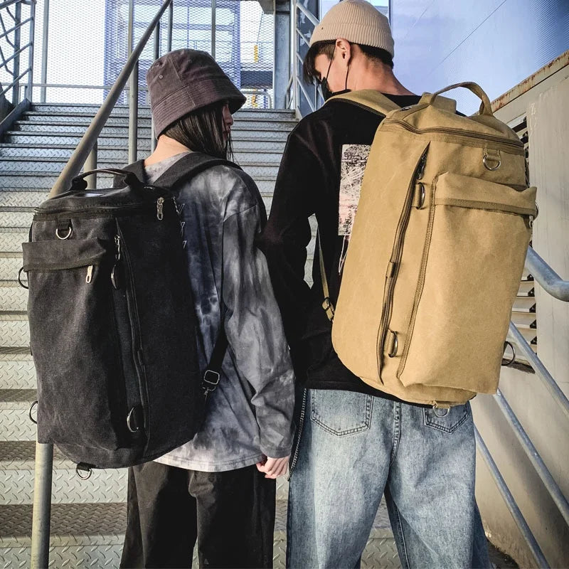 Preppy Style School Backpack Bookbag Laptop Computer Backpacks Travel Backpacks Outdoor Sports Cylinder Canvas Backpacks