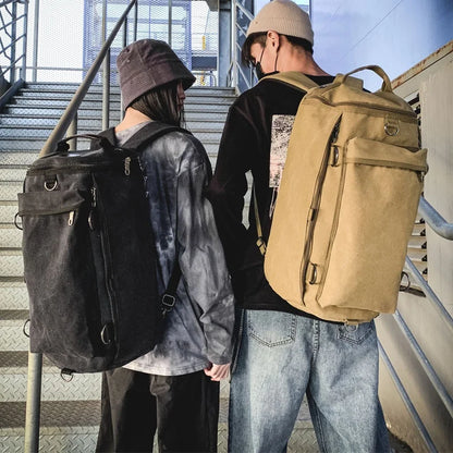 Preppy Style School Backpack Bookbag Laptop Computer Backpacks Travel Backpacks Outdoor Sports Cylinder Canvas Backpacks