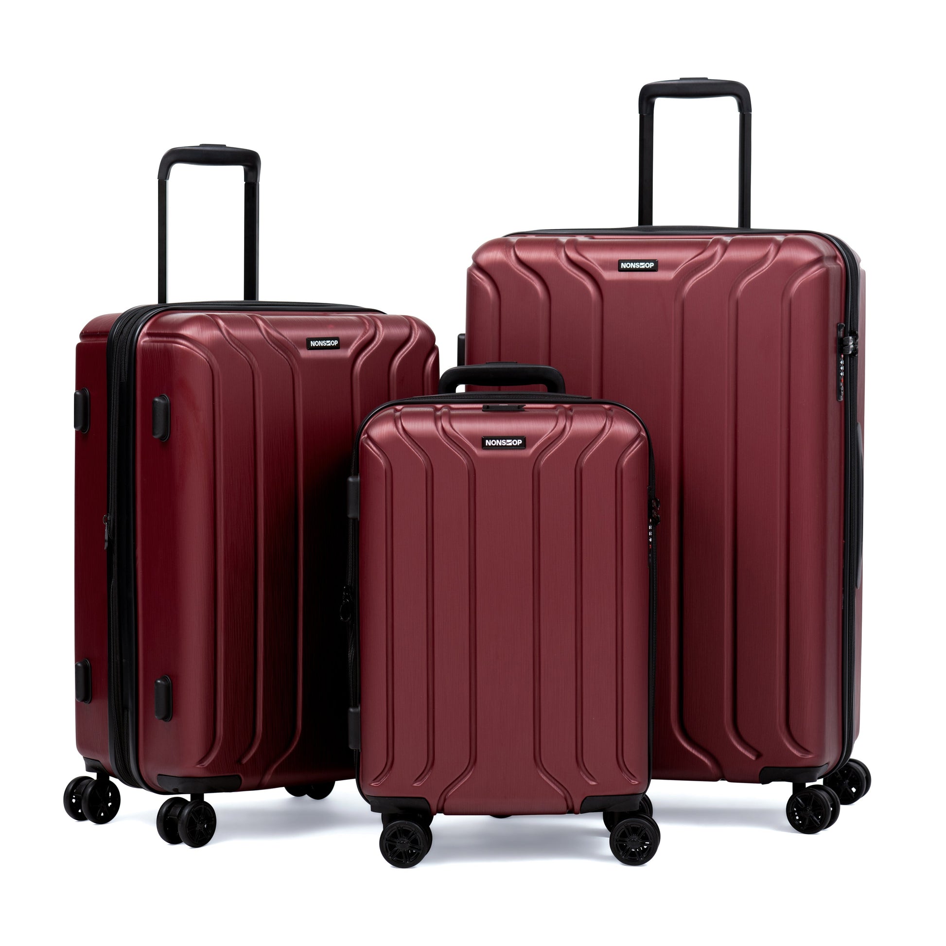 New York 3-Piece Expandable Spinner Luggage Set and 3-Piece Packing Cube Set