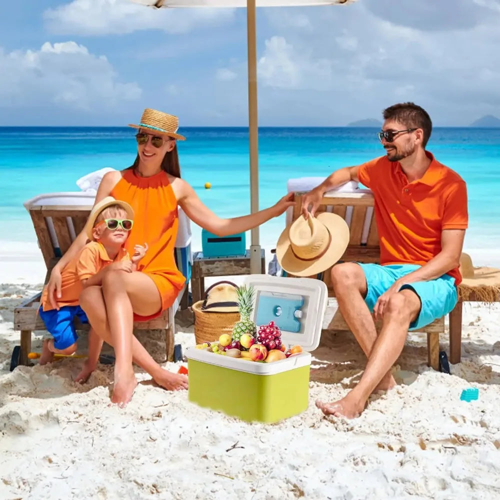 Outdoor Camping Cooler Box Portable Mini Fridge Bucket with Ice Pack Car Mobile Stall Fresh Keeping Container Ice Crystal Block