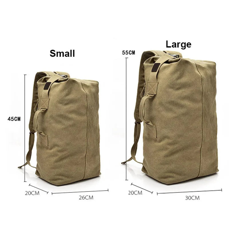 Outdoor Travel Bag Backpack Fashion Large Capacity Rucksack Man Light Weight Male Luggage Canvas Bucket Shoulder Bags for Men