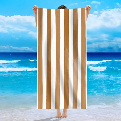 Yellow Stripe Microfiber Beach Towel Quick Fast Dry Trend Pattern Beach Towel Oversized Blanket Lightweight Towel Bathtowel