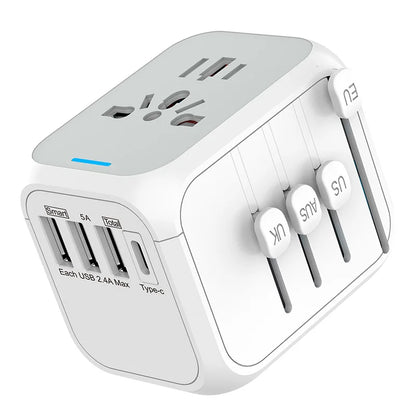 With 3 USB and Type C Power Adapters for Fast Charging Eu/Uk/Us/Australia Travel Plugs, International Travel Adapters USB 5V 3A