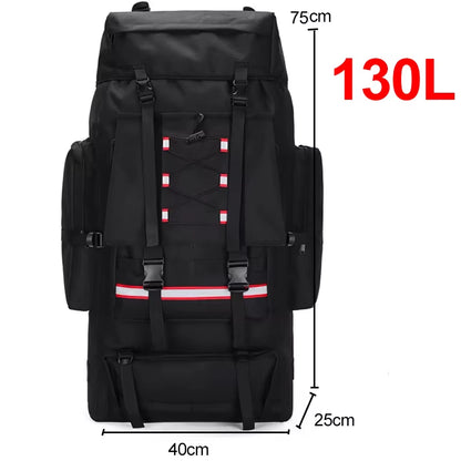 130L Hiking Camping Backpack Travel Large Luggage Bag Men Trekking Outdoor Sports Pack Molle Trekking Rucksack for Men Big Bag